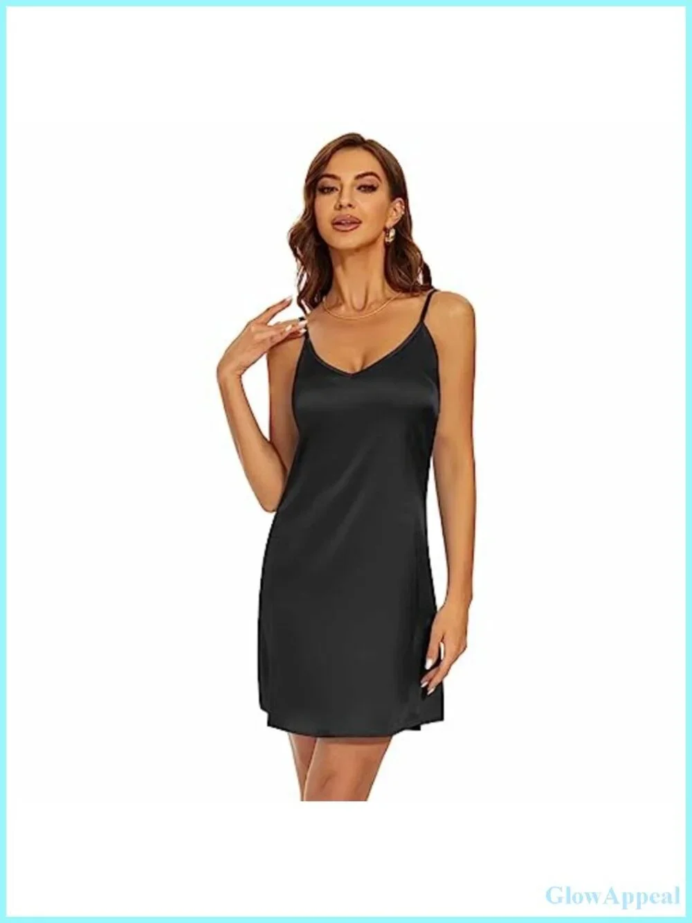 Silky Satin Camisole Slip Dress Adjustable Spaghetti Straps